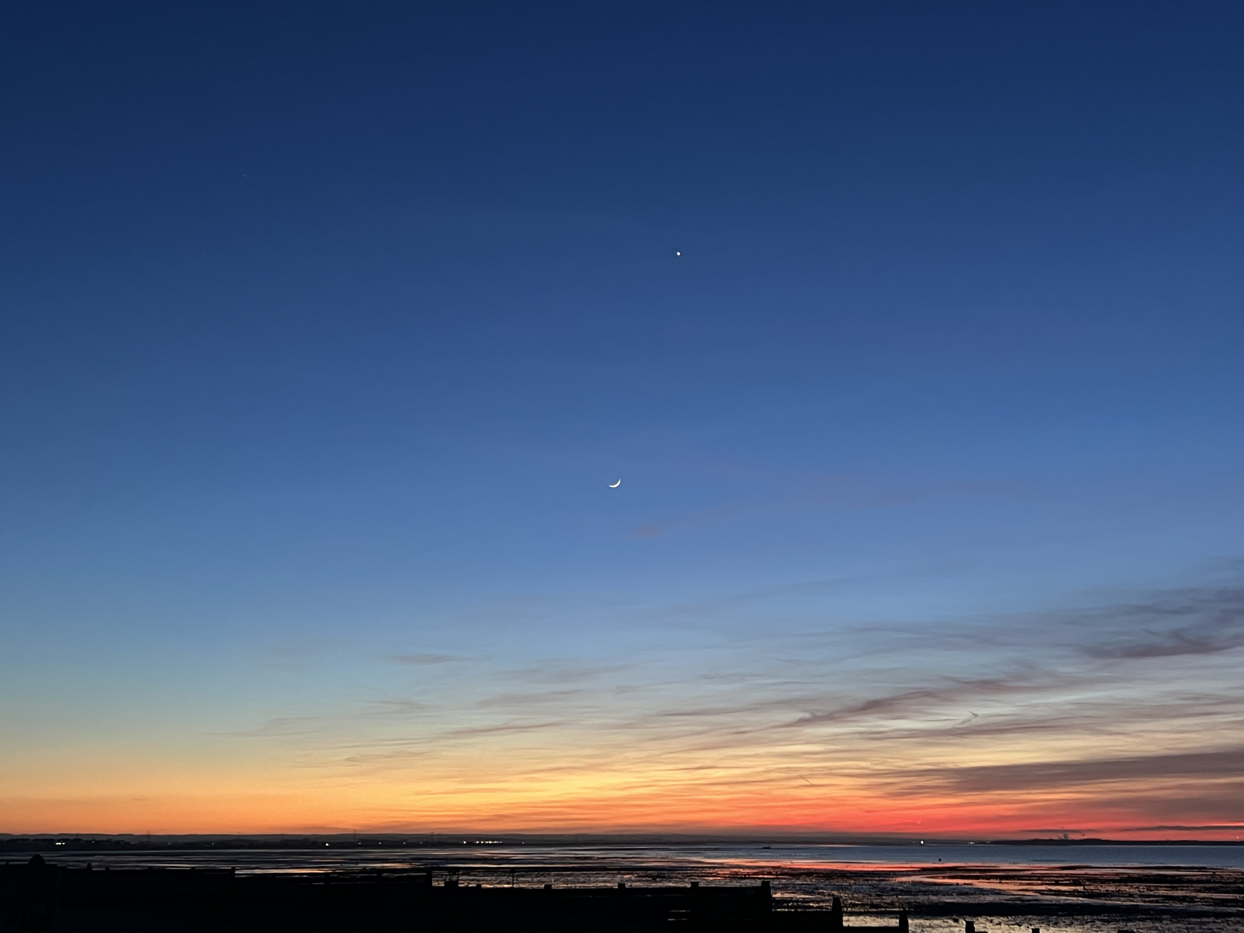 Vibrant sunset over a beach