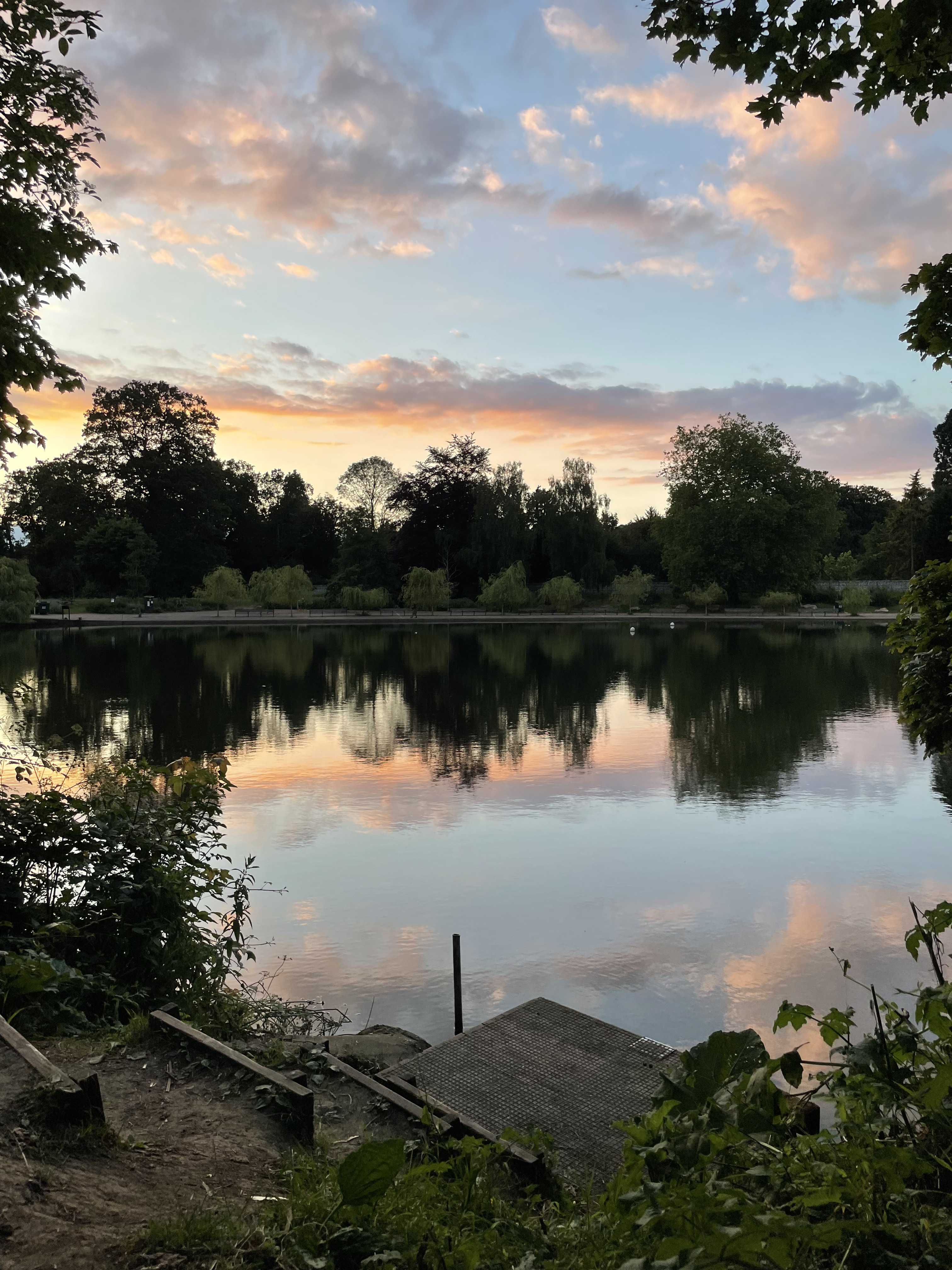 Sunset over at the fishing lake